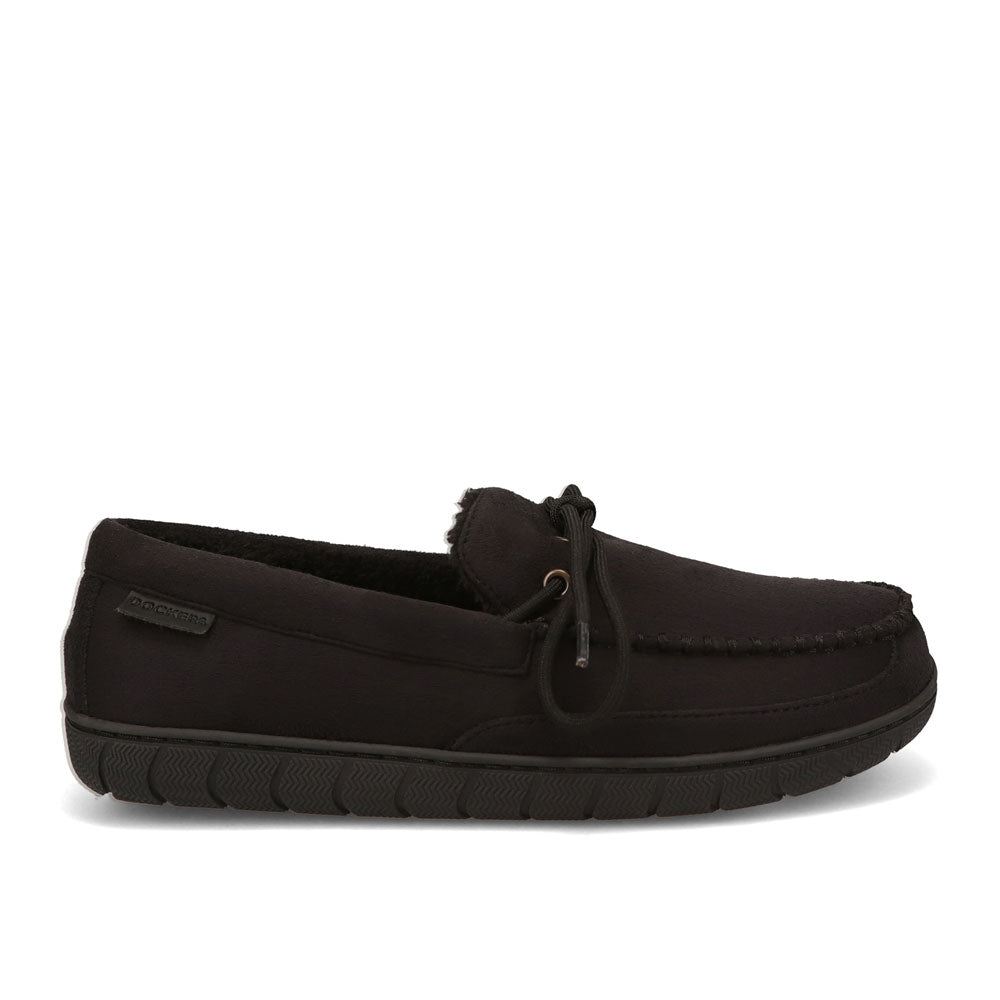 Black-Dockers Mens Weller Moccasin House Shoe Slippers