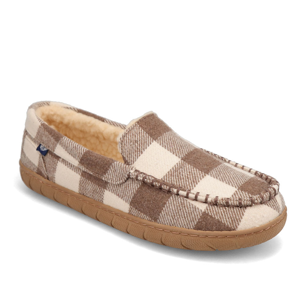 Brown/Tan-Dockers Mens Hyde Plaid Loafer House Shoe Slipper