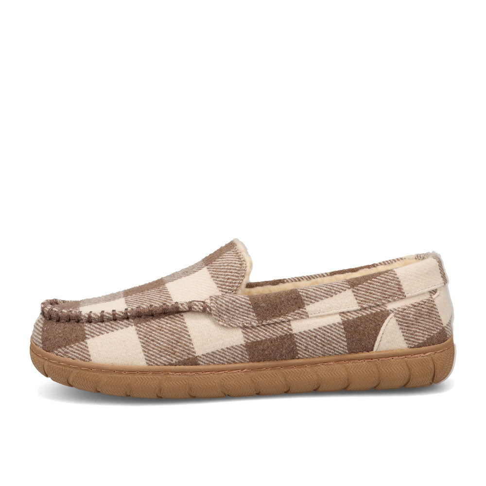 Brown/Tan-Dockers Mens Hyde Plaid Loafer House Shoe Slipper