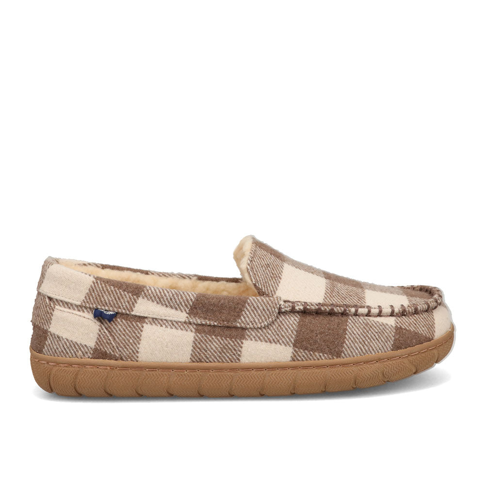 Brown/Tan-Dockers Mens Hyde Plaid Loafer House Shoe Slipper