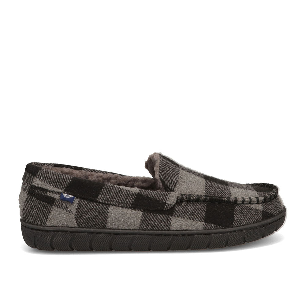 Black/Grey-Dockers Mens Hyde Plaid Loafer House Shoe Slipper