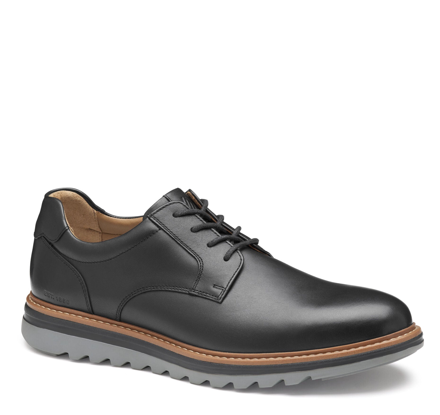 Black Full Grain Leather-Johnston & Murphy Men's Braxton Plain Toe Oxford Shoe
