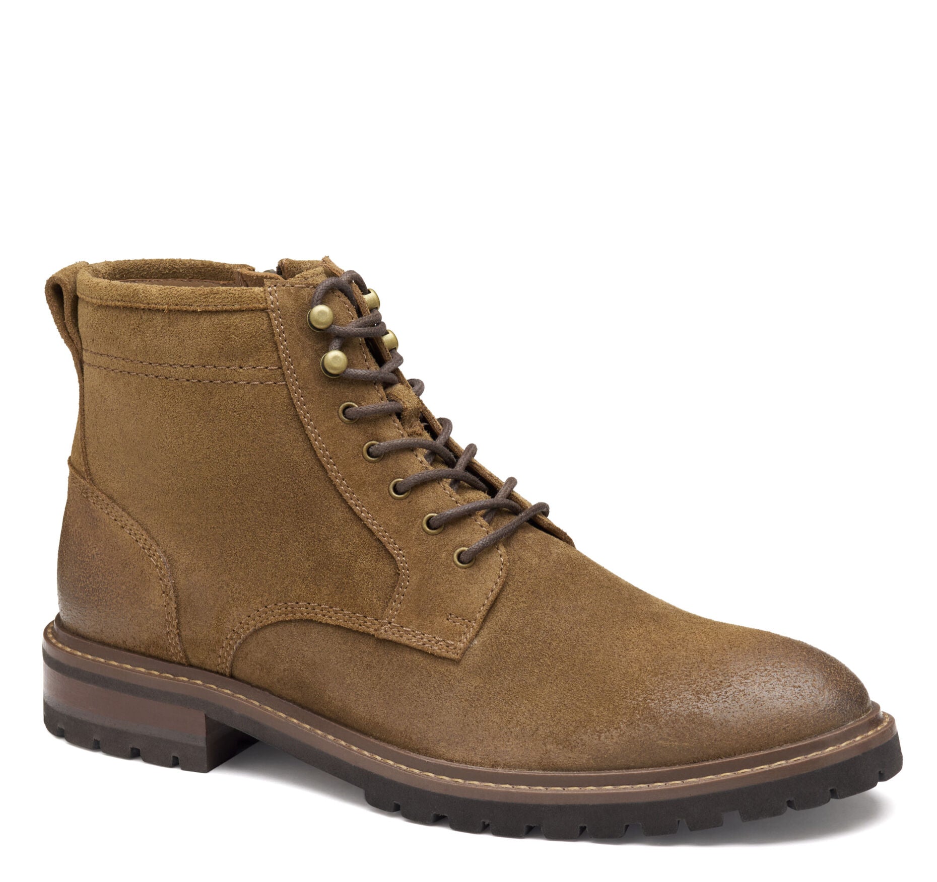 Snuff Oiled Suede-Johnston & Murphy Men's Barrett Plain Toe Dress Casual Boot
