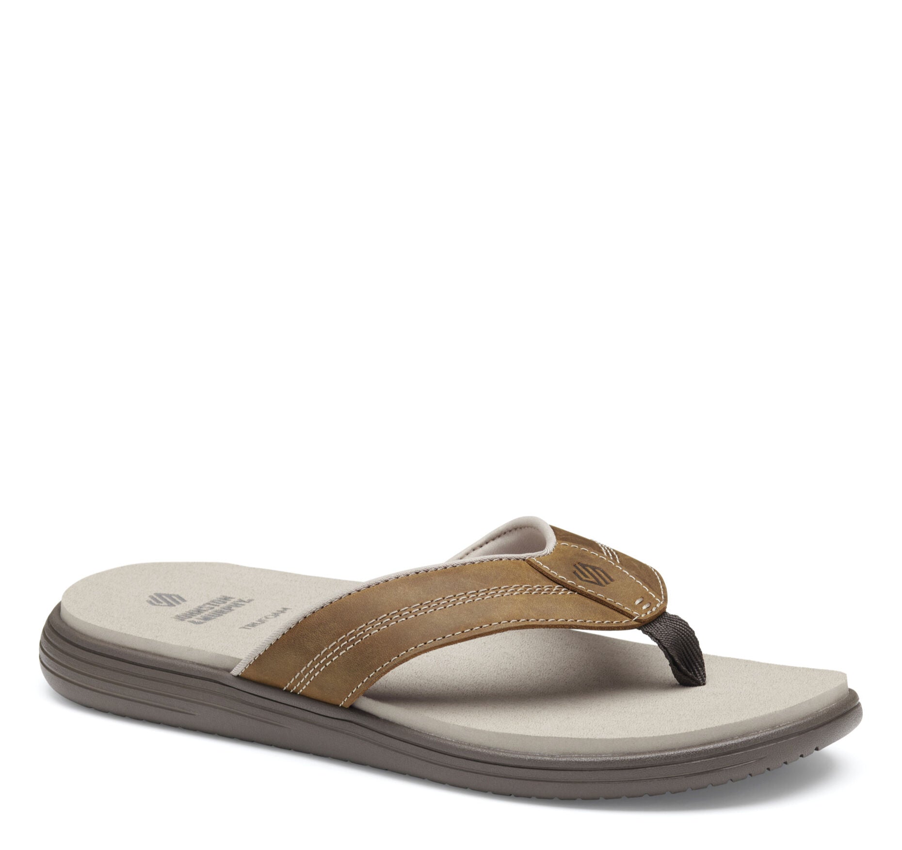 Brown Oiled Full Grain-Johnston & Murphy Men's Upton Flip Flop Sandal Casual Shoe