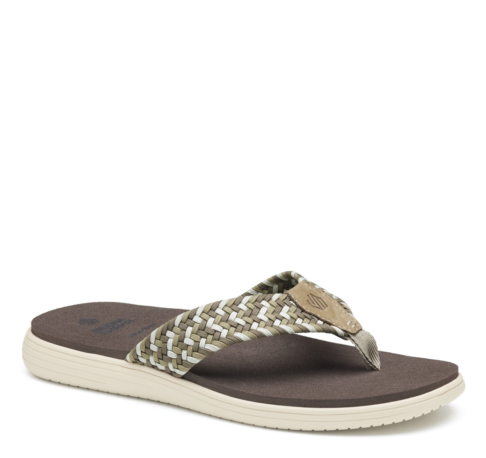 Taupe Woven Nylon-Johnston & Murphy Men's Upton Woven Flip Flop Sandal Casual Shoe