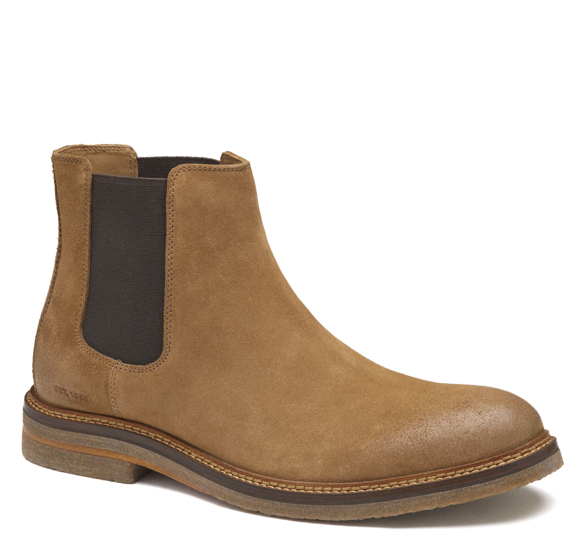 Snuff Waxed Suede-Johnston & Murphy Men's Calder Chelsea Slip-On Dress Casual Boot