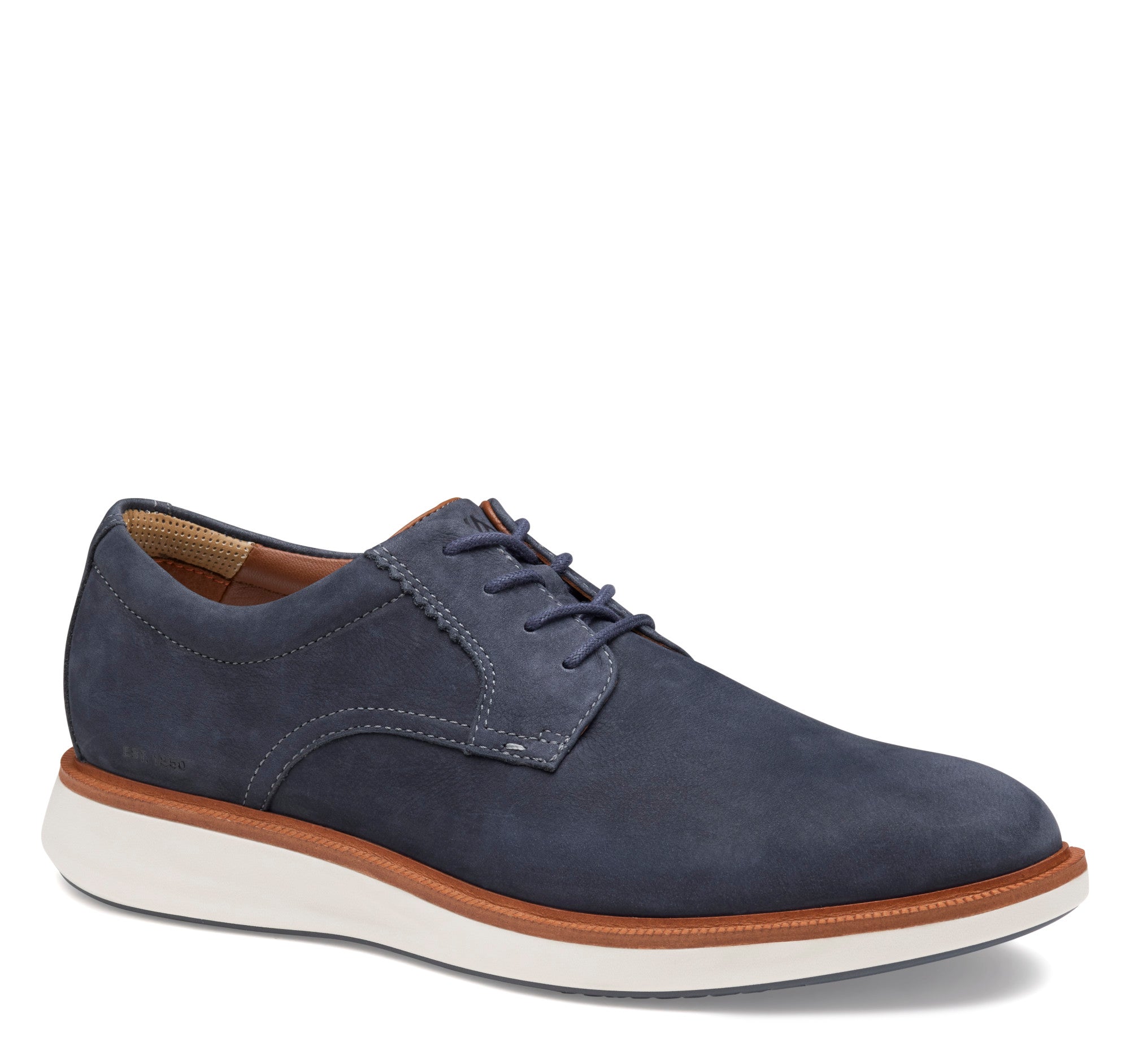 Navy Waterproof Nubuck-Johnston & Murphy Men's XC Parker Plain Toe Lace-Up Oxford Shoe