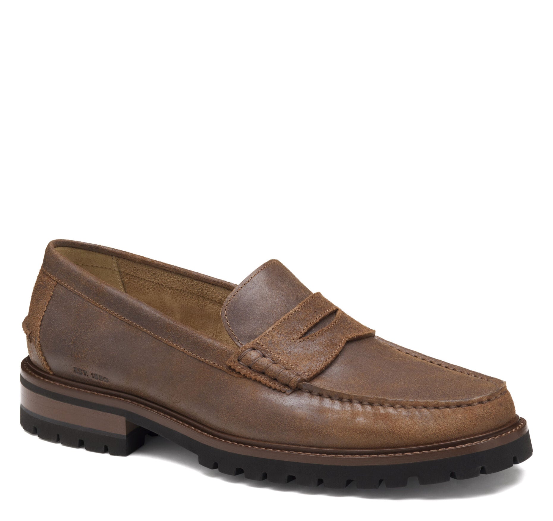Brown Bomber Leather-Johnston & Murphy Men's Collier Penny Loafer Slip-On Dress Casual Shoe