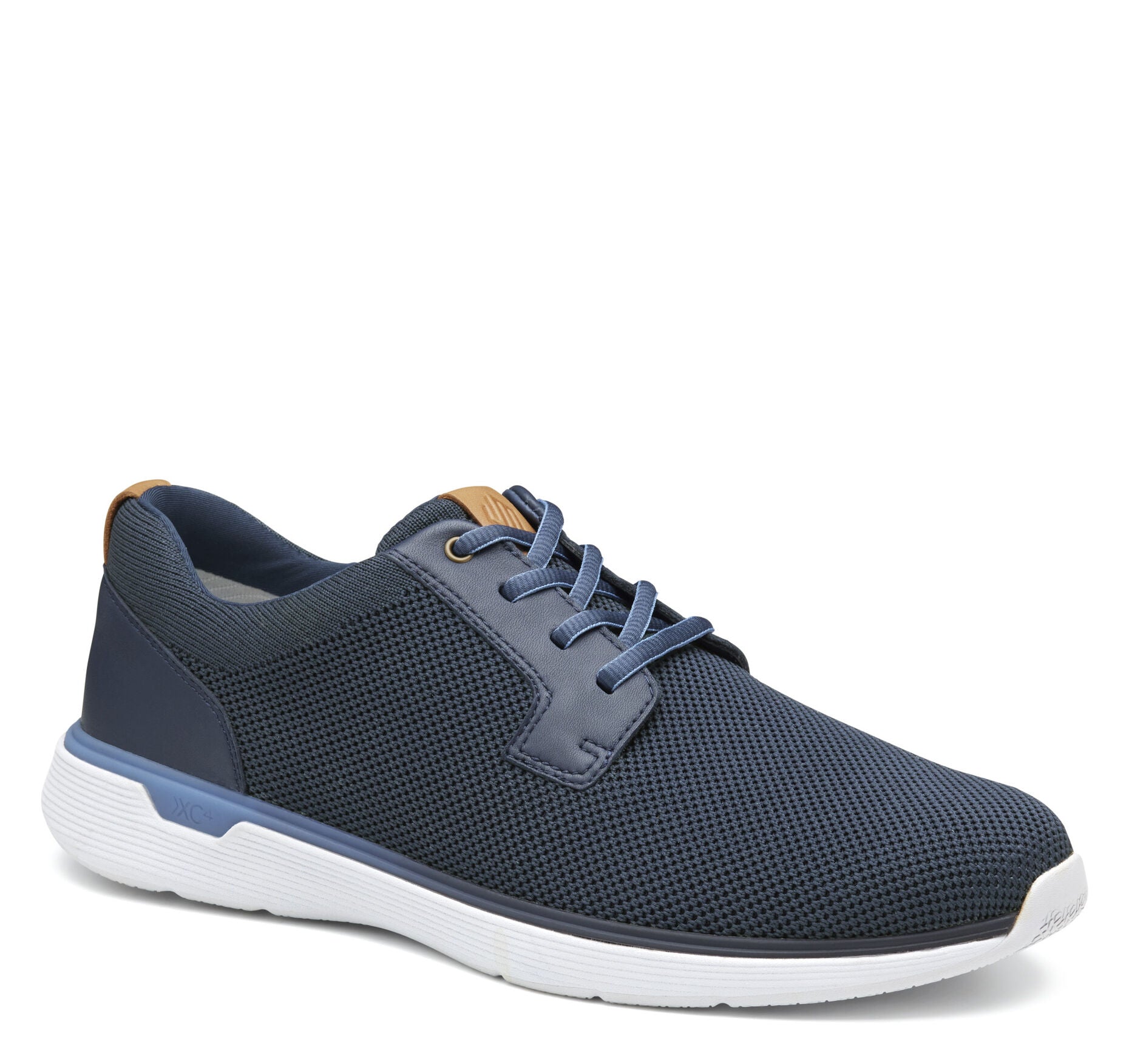 Navy Knit-Johnston & Murphy Men's XC4 Prentiss 2 Knit Plain Toe Sneaker Casual Shoe