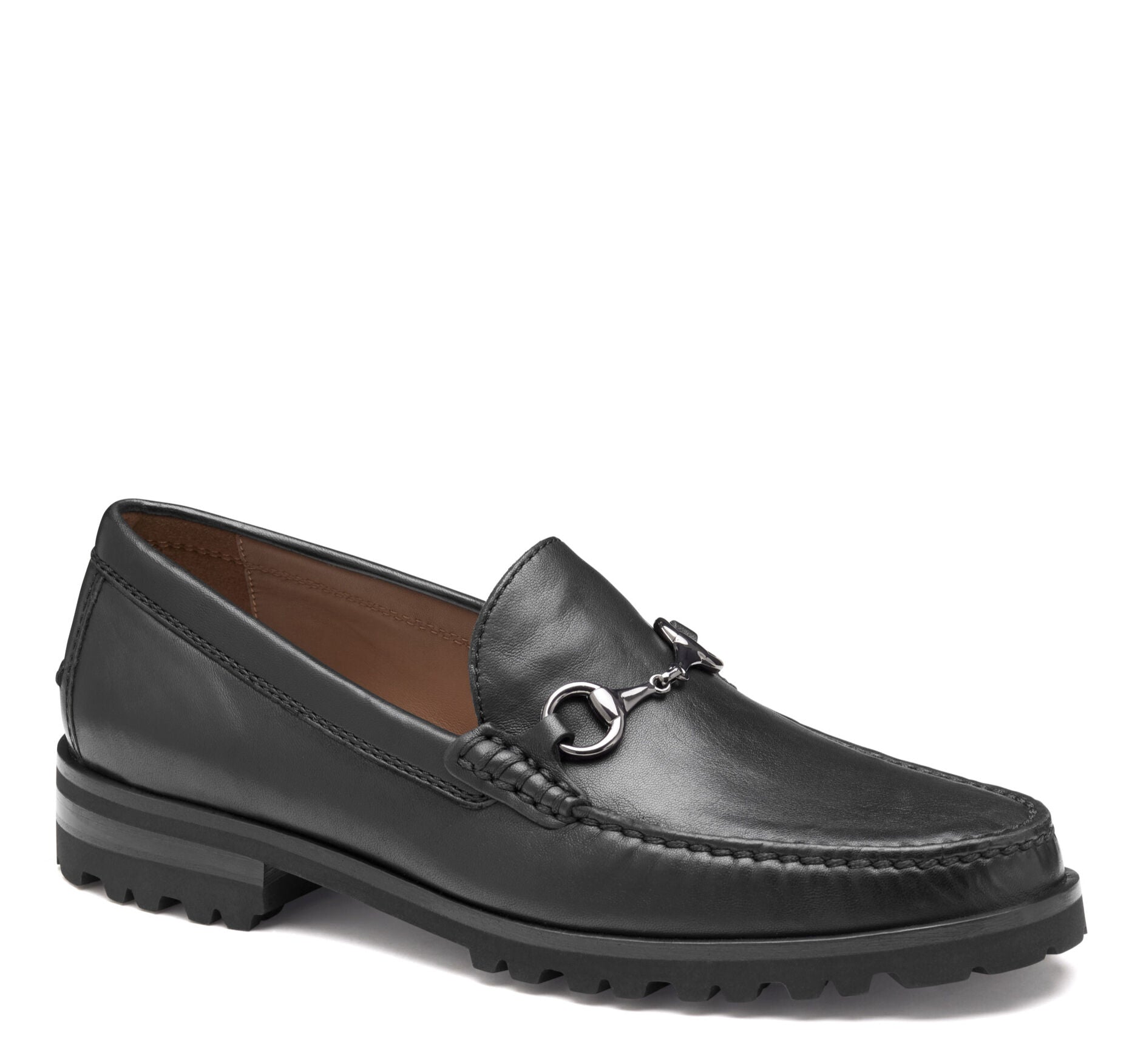 Black Sheepskin-Johnston & Murphy Men's Baldwin Lug Bit Loafer