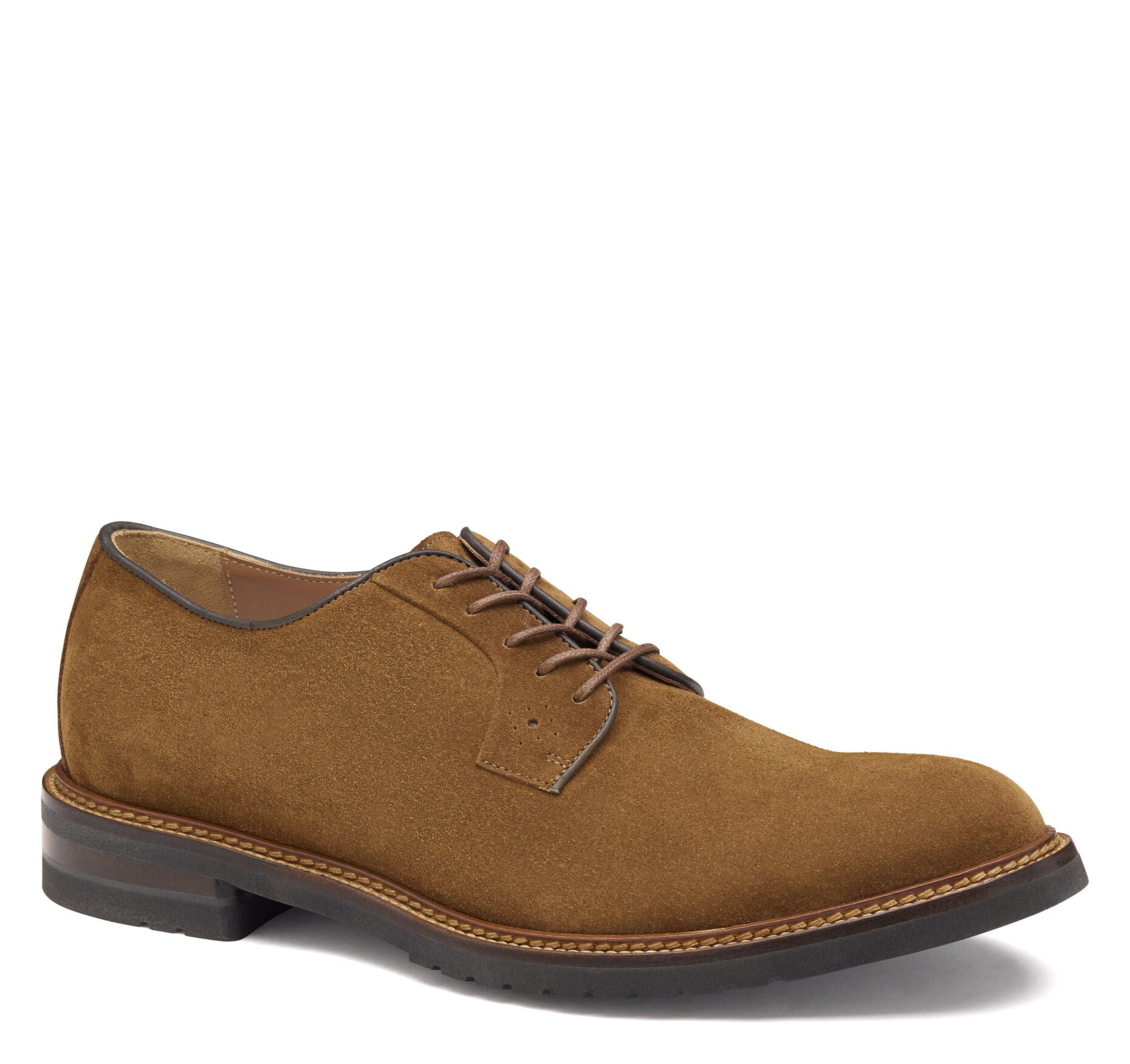 Snuff Italian Suede-Johnston & Murphy Men's Hartford Plain Toe Oxford