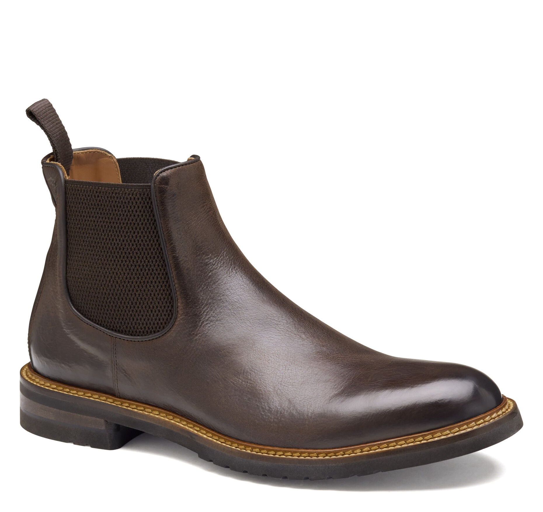 Dark Brown Italian Calfskin-Johnston & Murphy Men's Hartford Chelsea Boot
