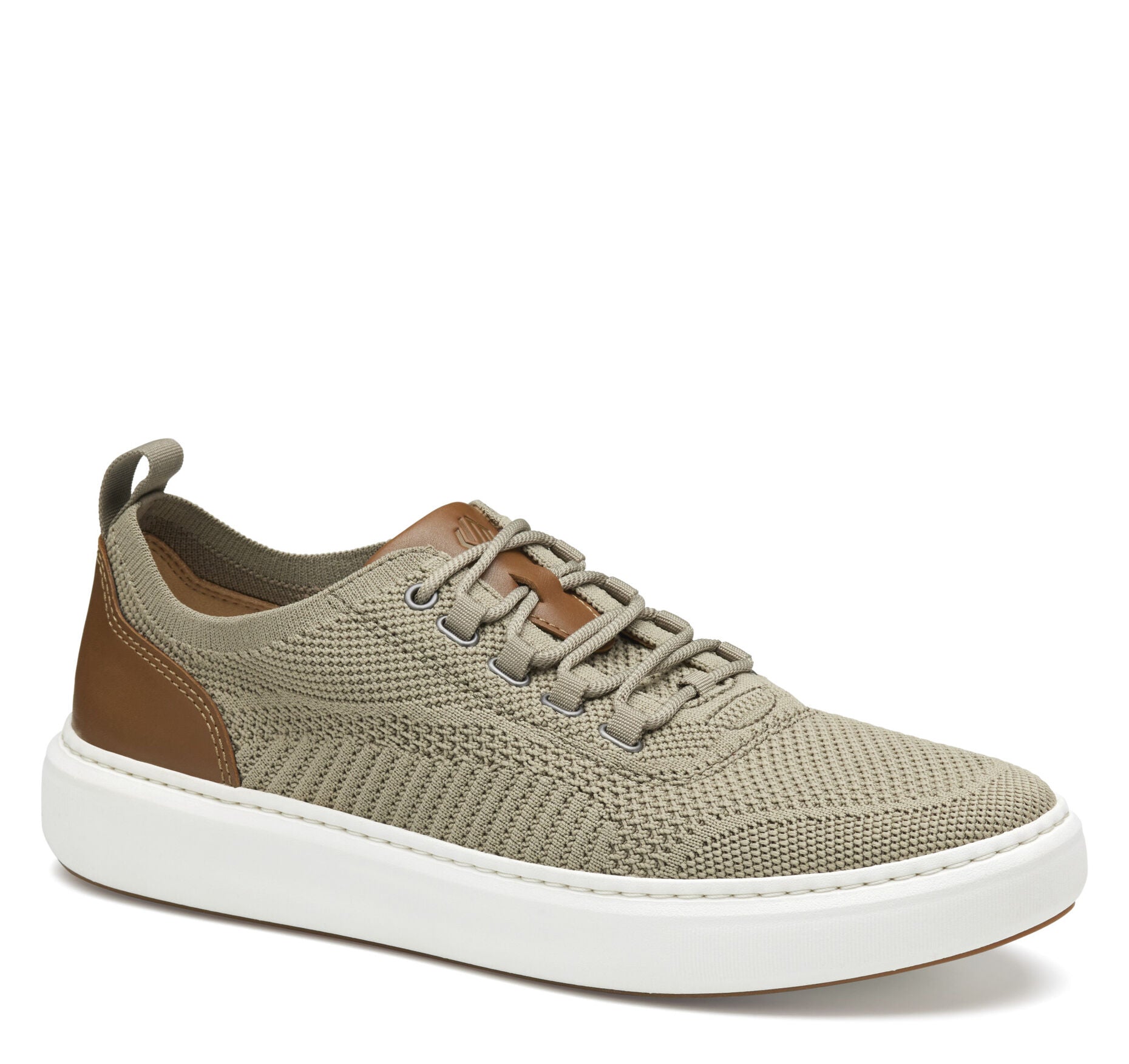 Taupe Knit-Johnston & Murphy Men's Anders Knit U-Throat Sneaker Dress Casual Shoe