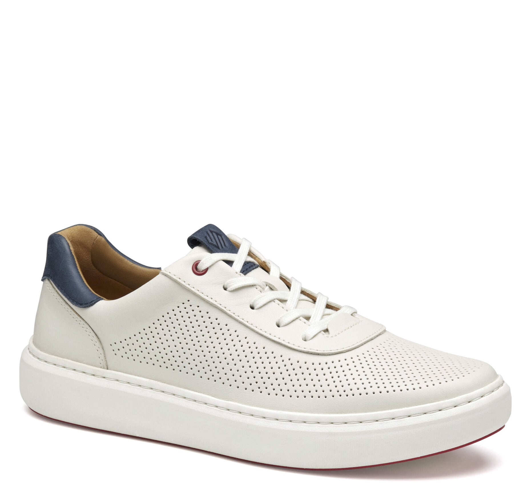 White Full Grain-Johnston & Murphy Men's Anders Perfed U-Throat Sneaker Dress Casual Shoe