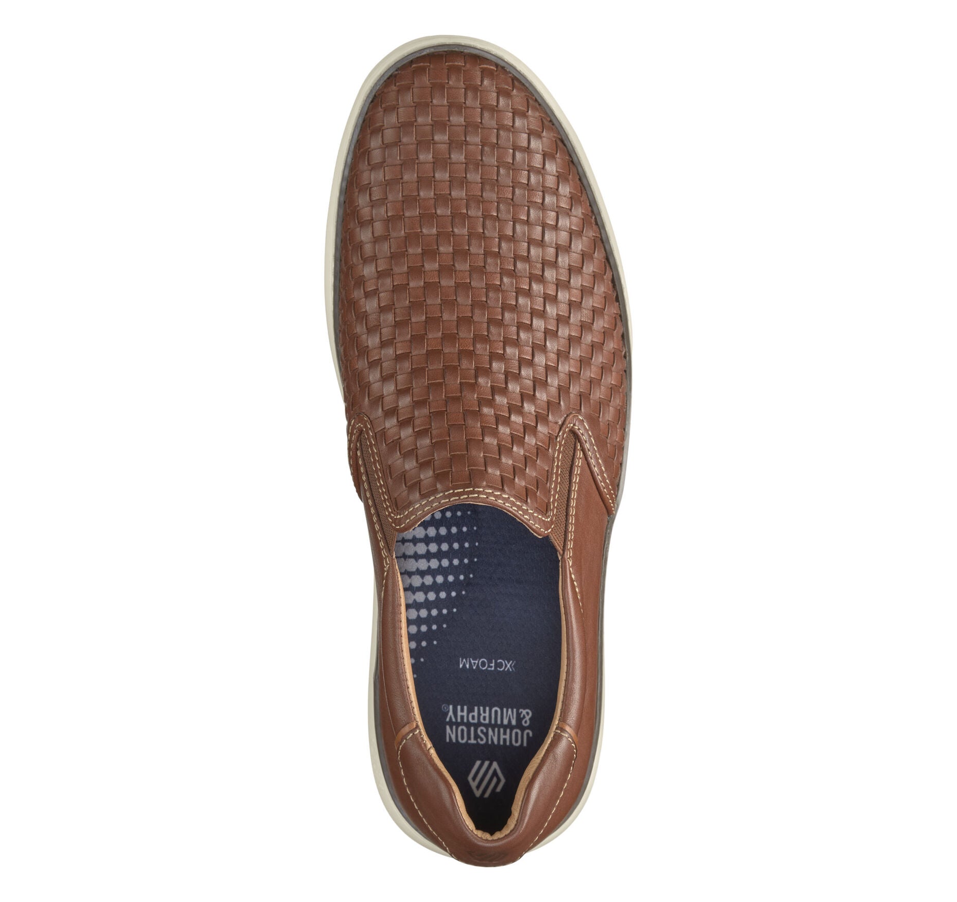 Tan Woven Full Grain-Johnston & Murphy Men's McGuffey 2 Woven Slip-On Dress Casual Shoe