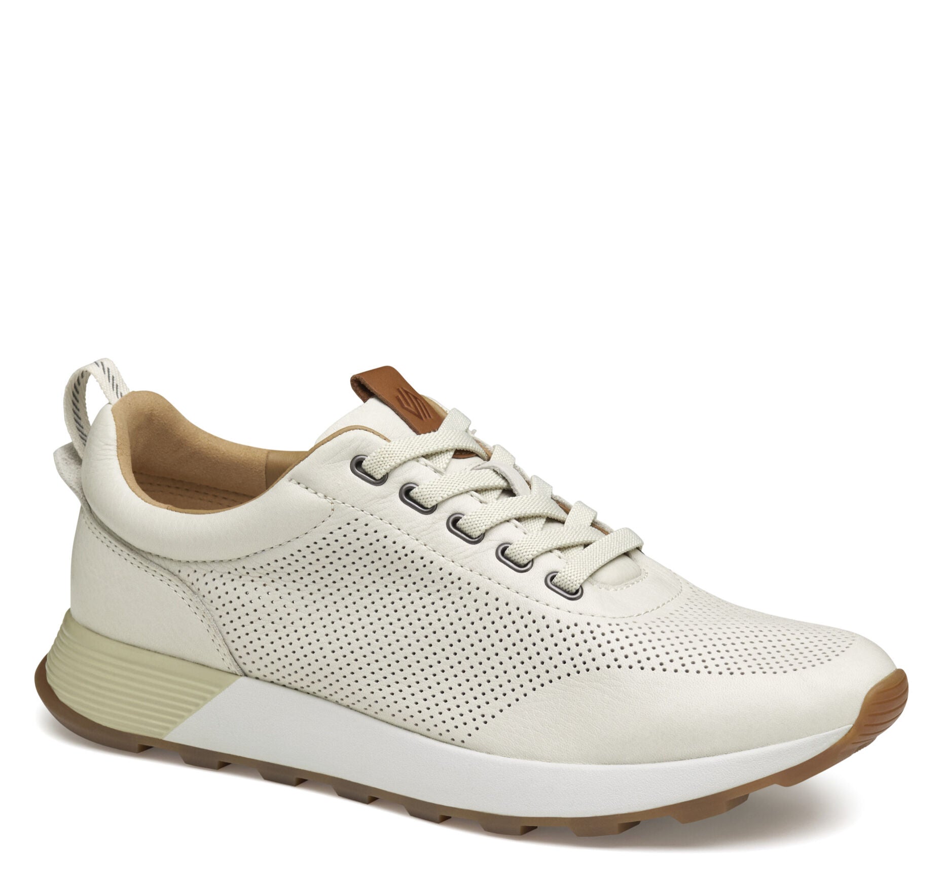 White Full Grain-Johnston & Murphy Mens  Kinnon Perfed Jogger Shoe