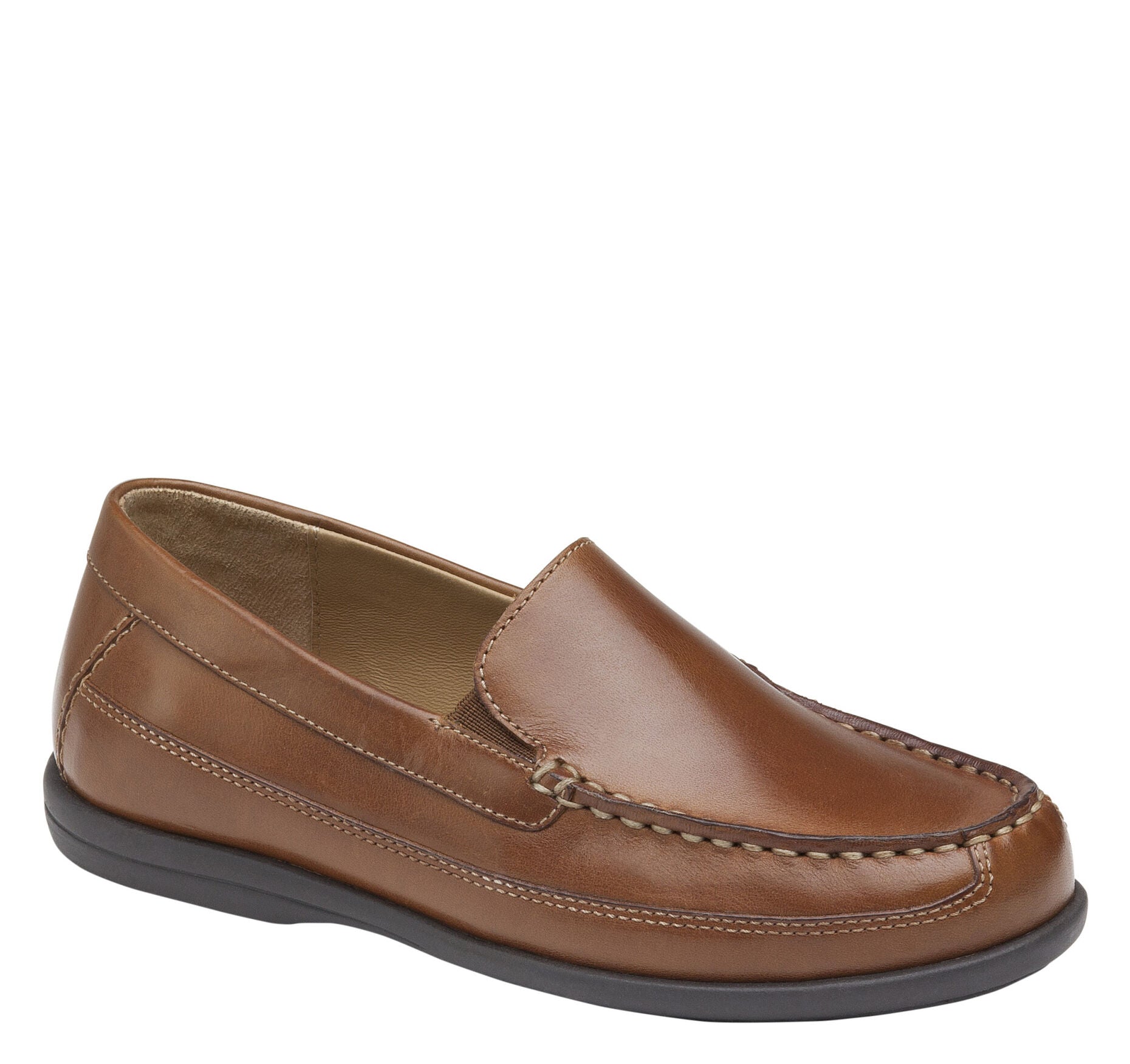 Tan Full Grain-Johnston & Murphy Little Kid Locklin Venetian Boys Casual Loafer