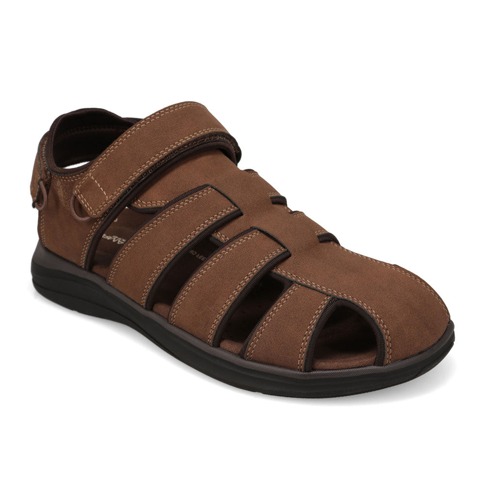 Dark Tan-JARMAN Mens Bishop Outdoor Sport Fisherman Sandal