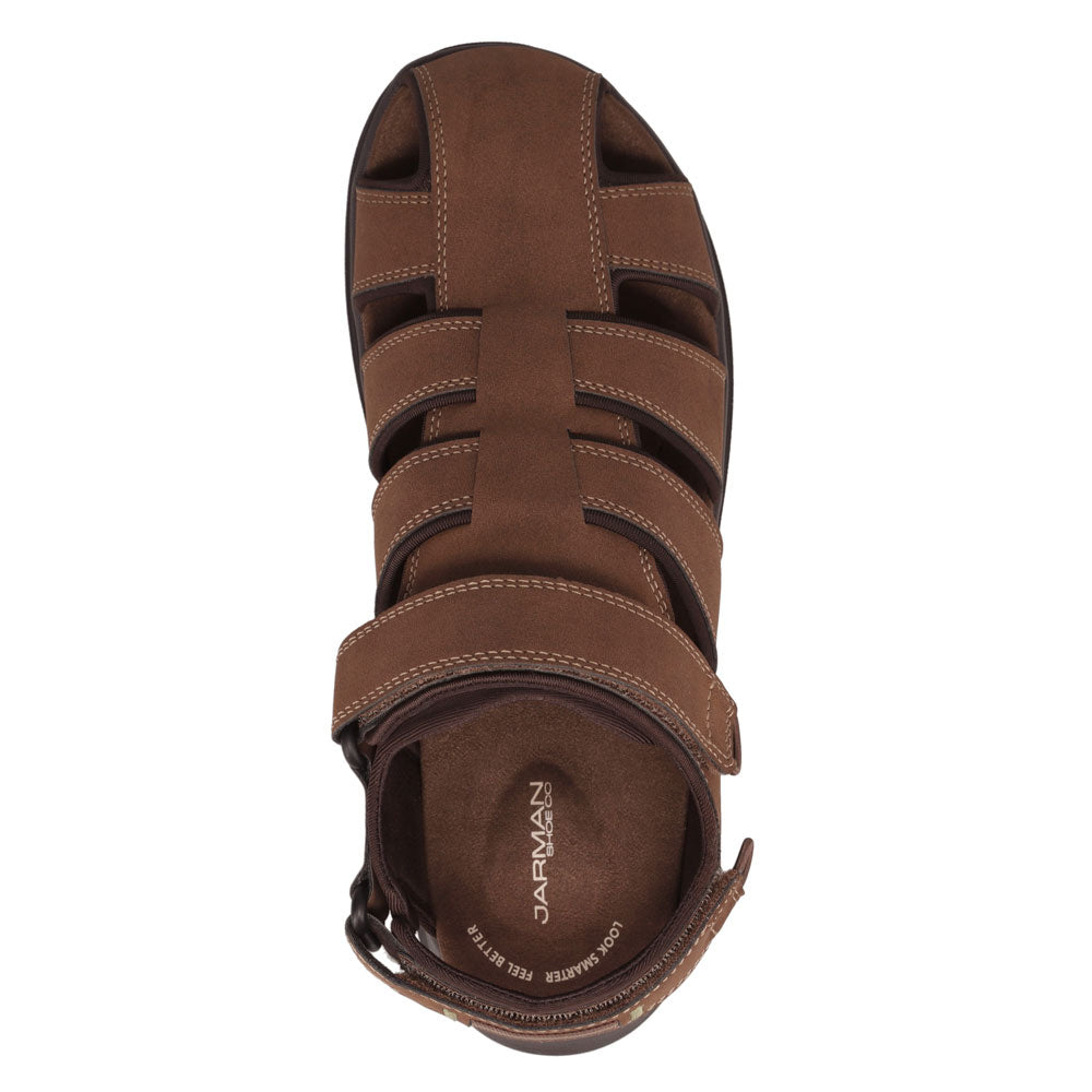 Dark Tan-JARMAN Mens Bishop Outdoor Sport Fisherman Sandal