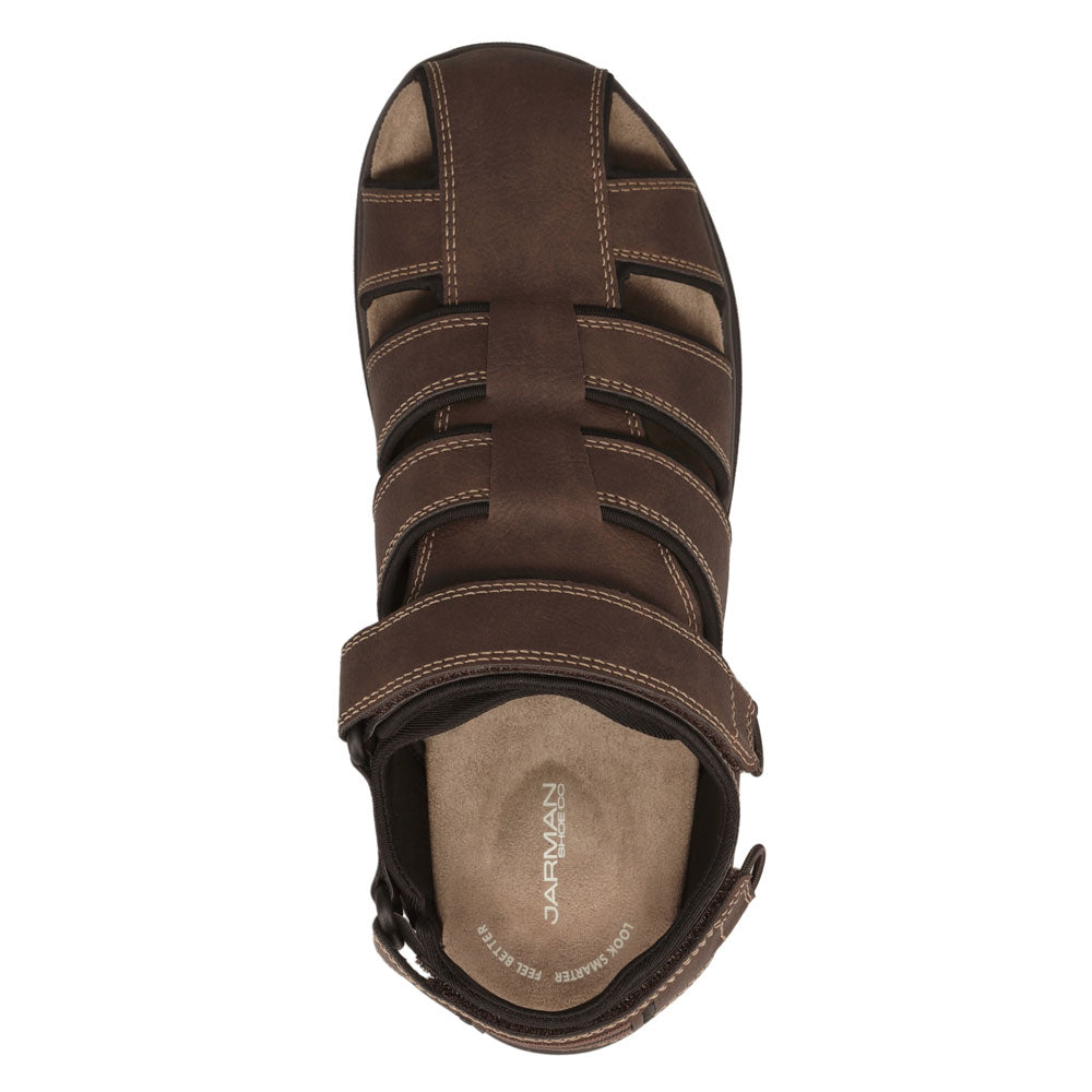 Dark Tan-JARMAN Mens Baskin Casual Open Toe Slide Sandal