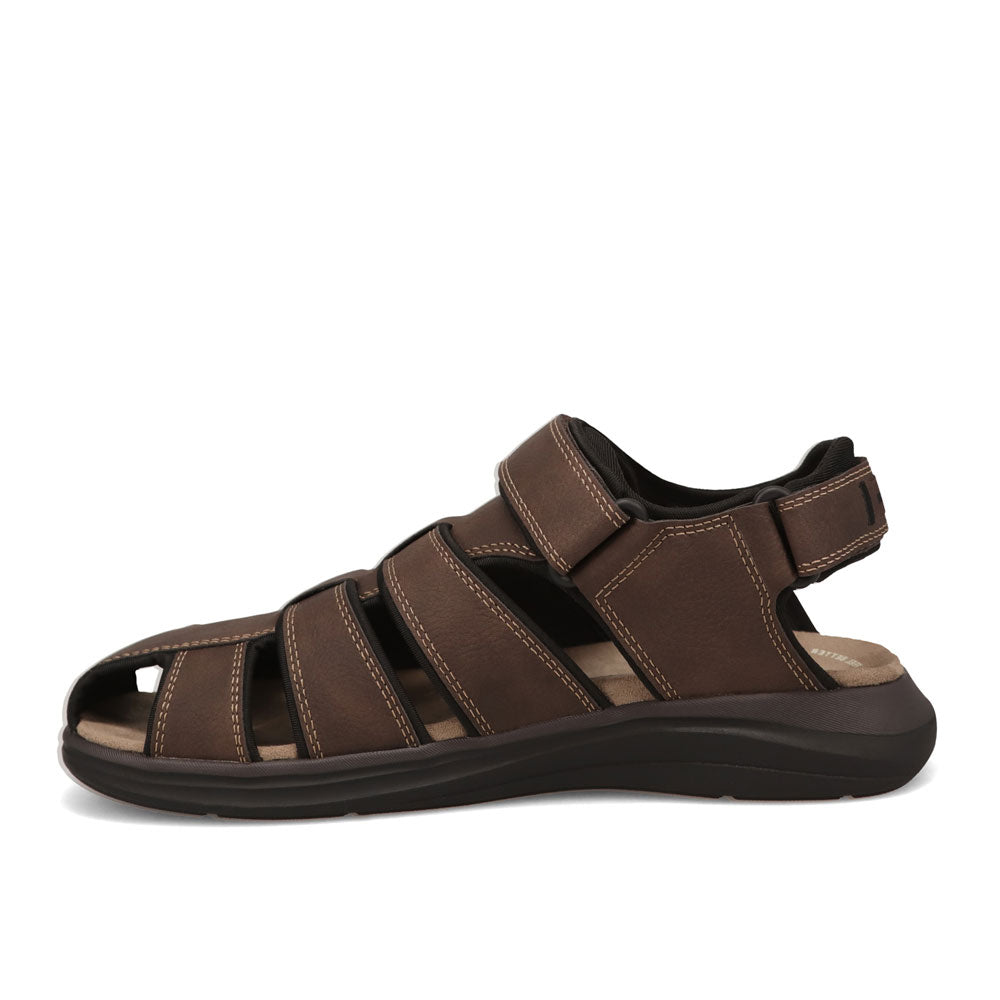 Dark Tan-JARMAN Mens Baskin Casual Open Toe Slide Sandal