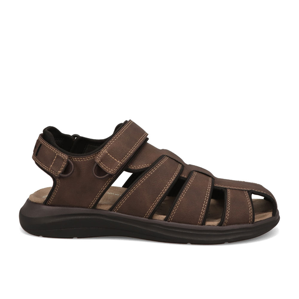 Dark Tan-JARMAN Mens Baskin Casual Open Toe Slide Sandal