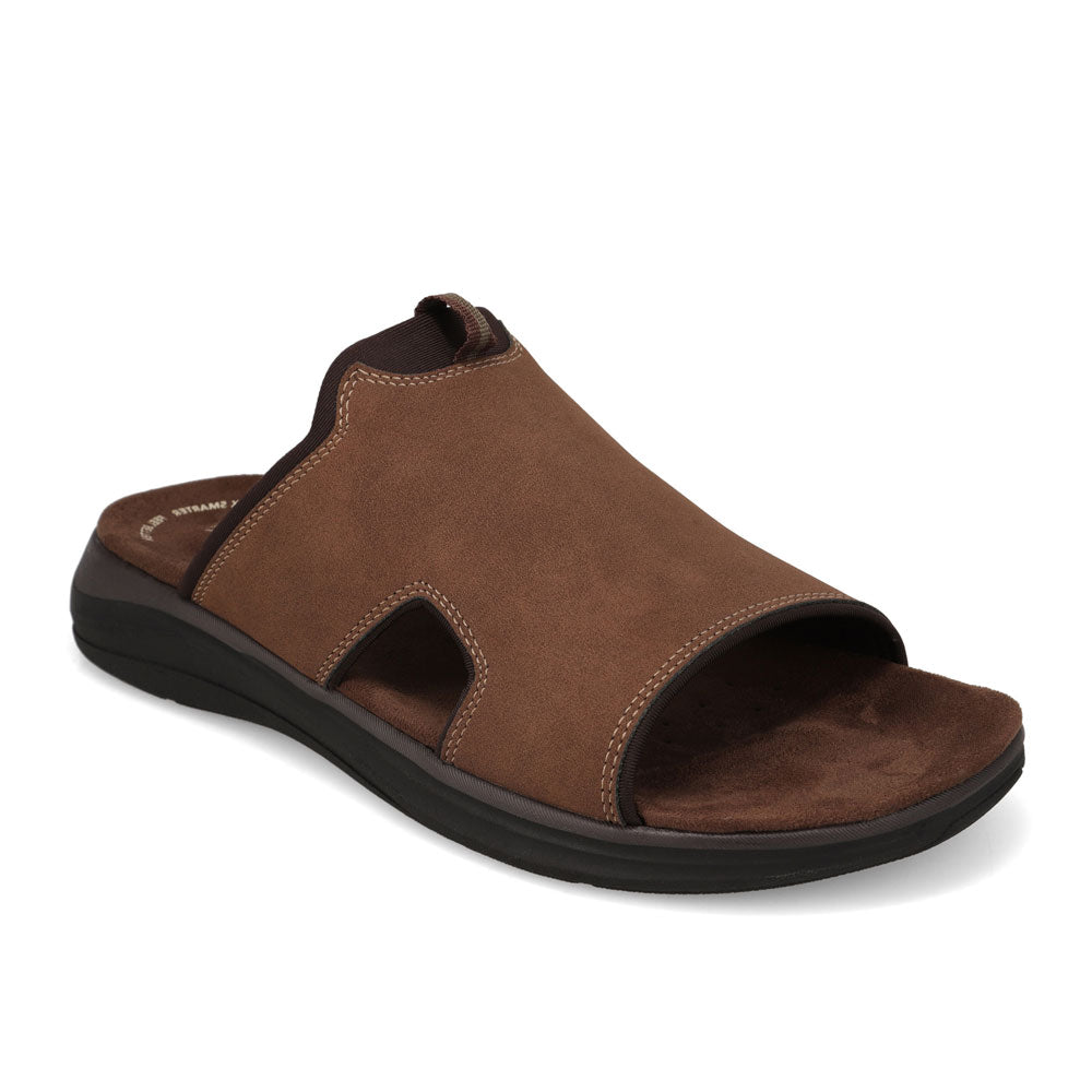 Dark Tan-JARMAN Mens Baskin Casual Open Toe Slide Sandal