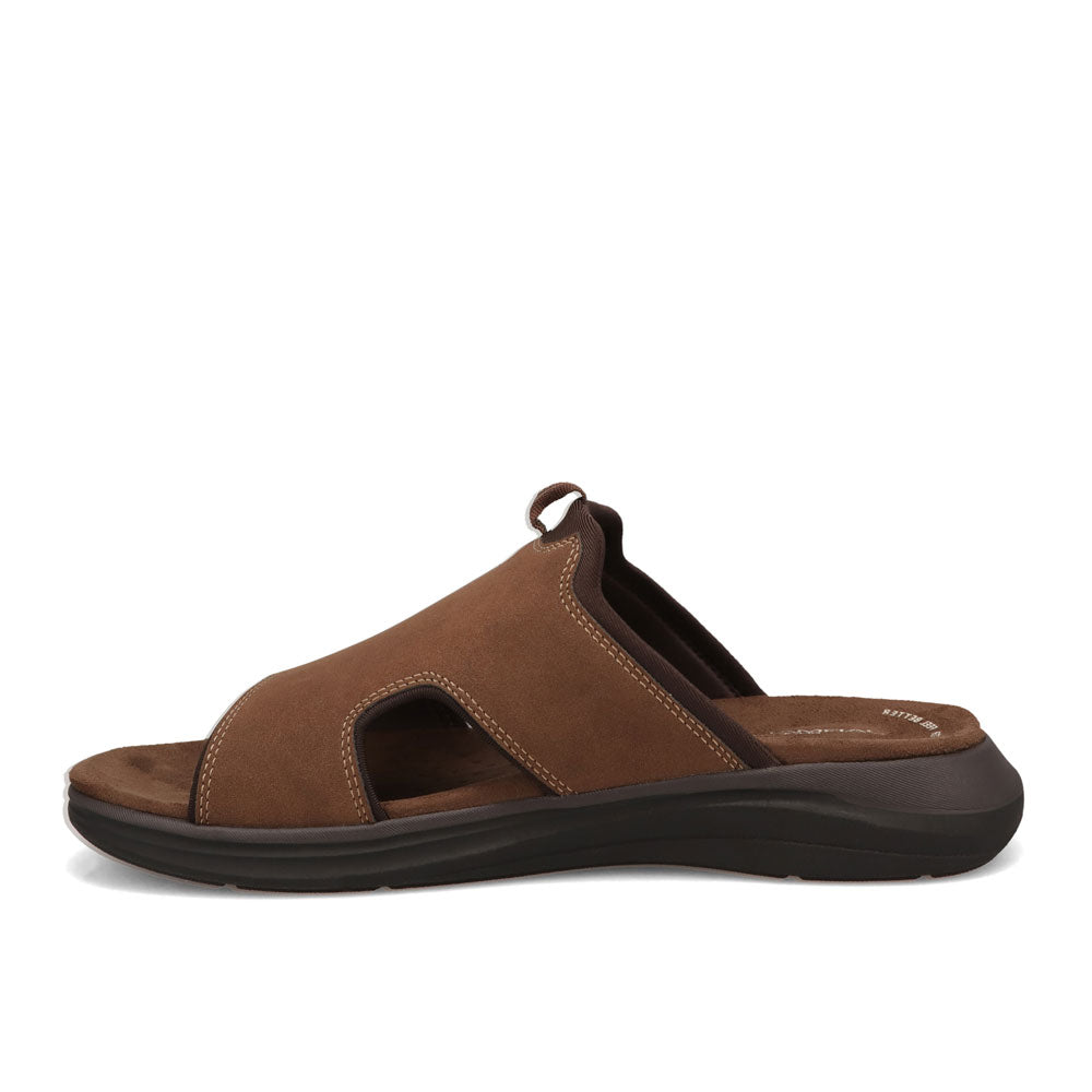 Dark Tan-JARMAN Mens Baskin Casual Open Toe Slide Sandal
