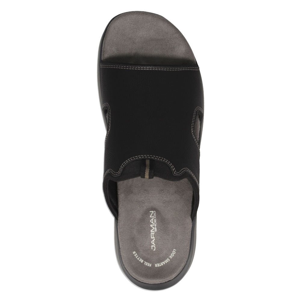 Black-JARMAN Mens Baskin Casual Open Toe Slide Sandal