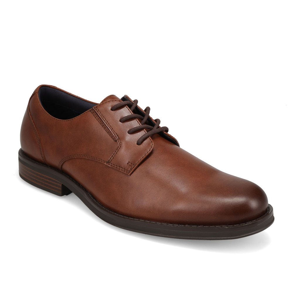 Cognac-JARMAN Mens Bourne Polished Lace-up Oxford Dress Shoe