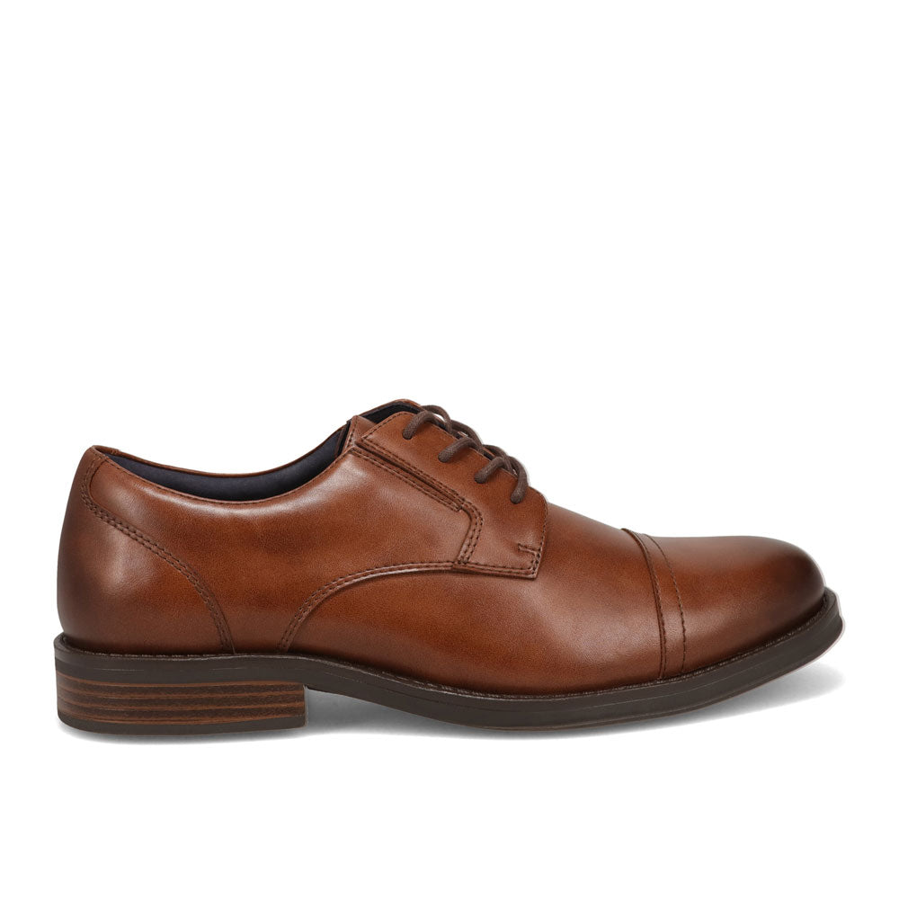 Cognac-JARMAN Mens Barclay Polished Cap Toe Dress Shoe