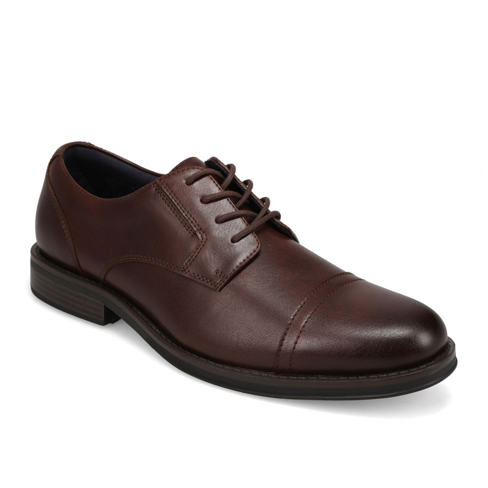Chestnut-JARMAN Mens Barclay Polished Cap Toe Dress Shoe