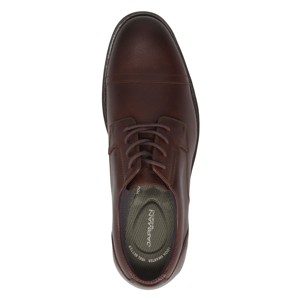 Chestnut-JARMAN Mens Barclay Polished Cap Toe Dress Shoe