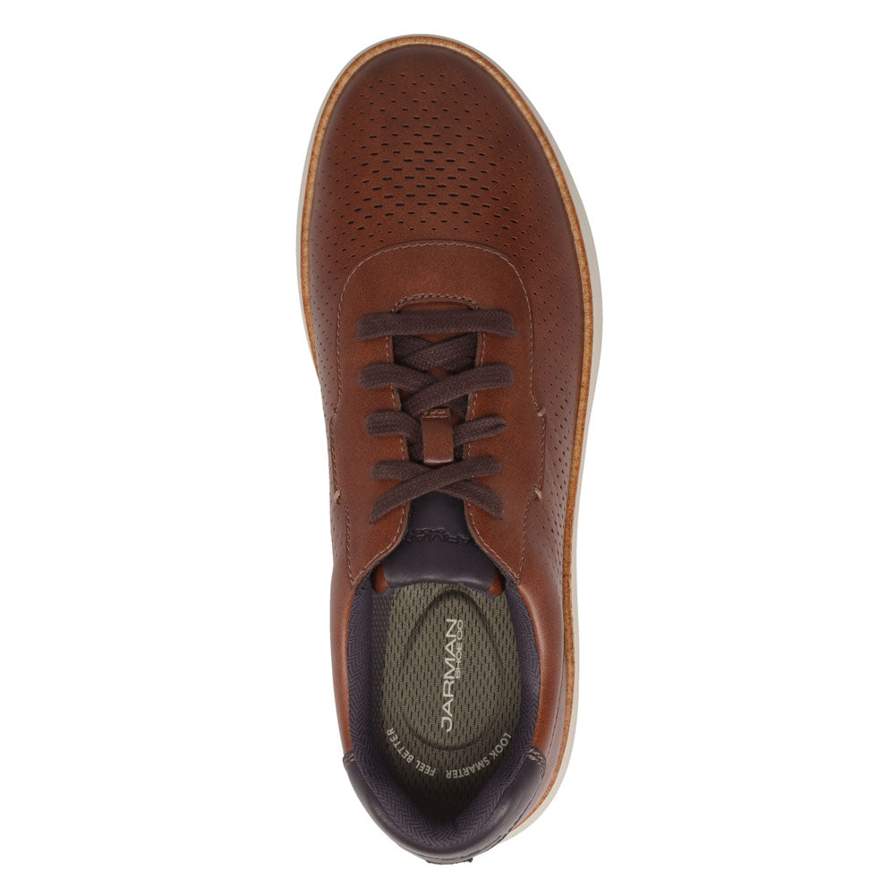 Cognac-JARMAN Mens Newell Casual Lace Up Sneaker
