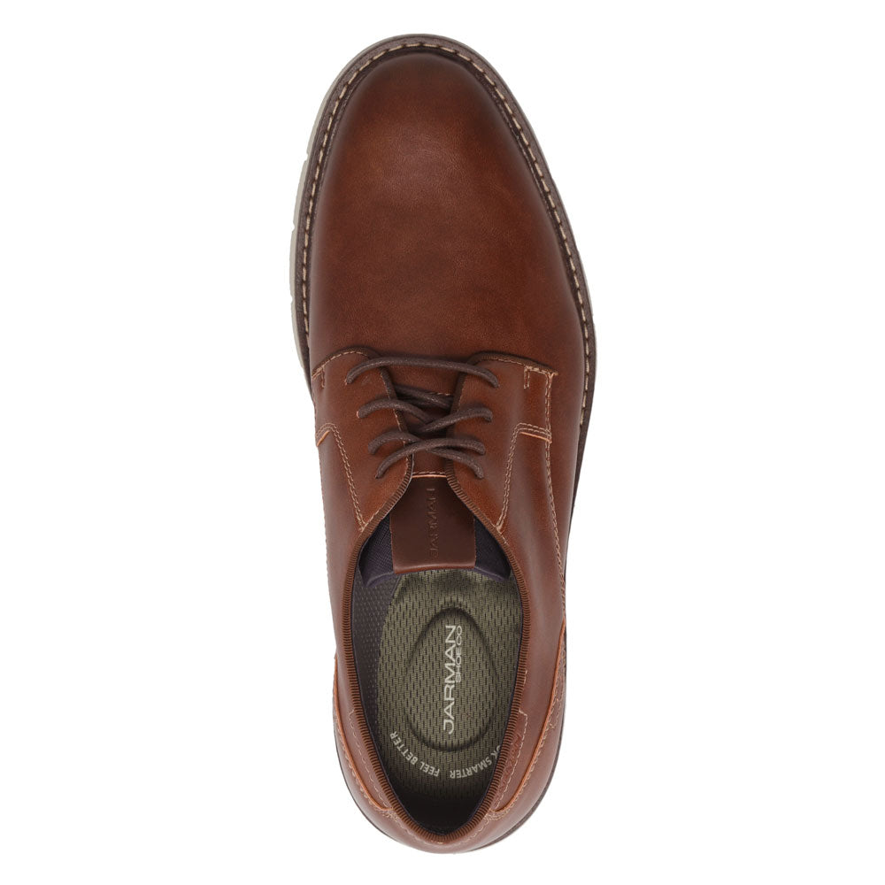 Cognac-JARMAN Mens Elias Casual Lace Up Oxford Shoe