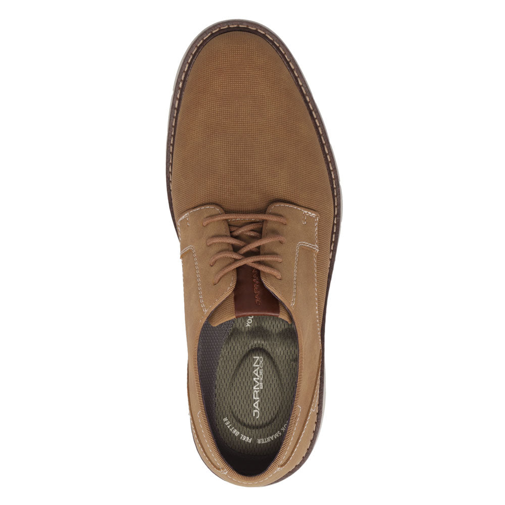Dark Tan-JARMAN Mens Eldridge Casual Lace Up Oxford Shoe