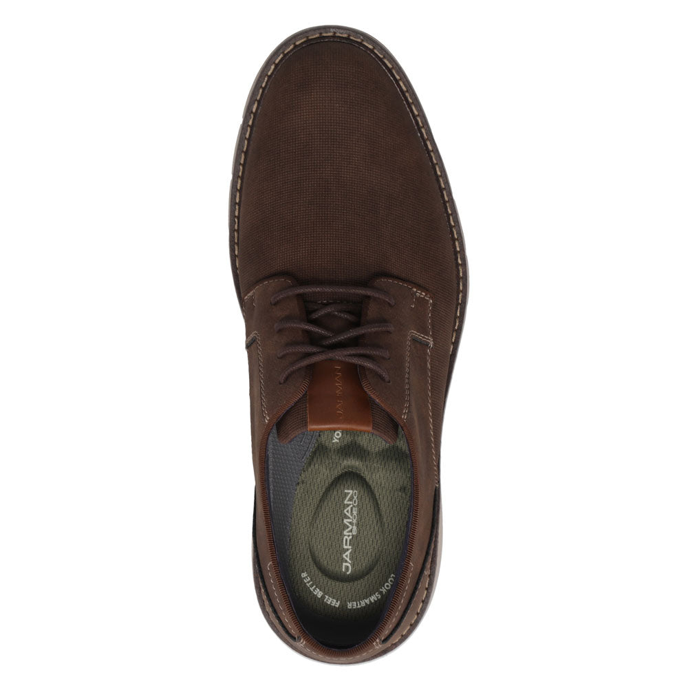 Brown-JARMAN Mens Eldridge Casual Lace Up Oxford Shoe
