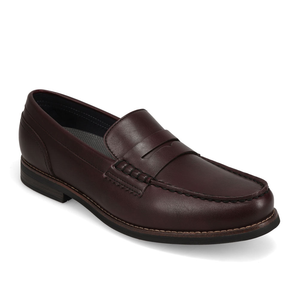 Burgundy-JARMAN Mens Percival Slip-On Dress Penny Loafer Shoe