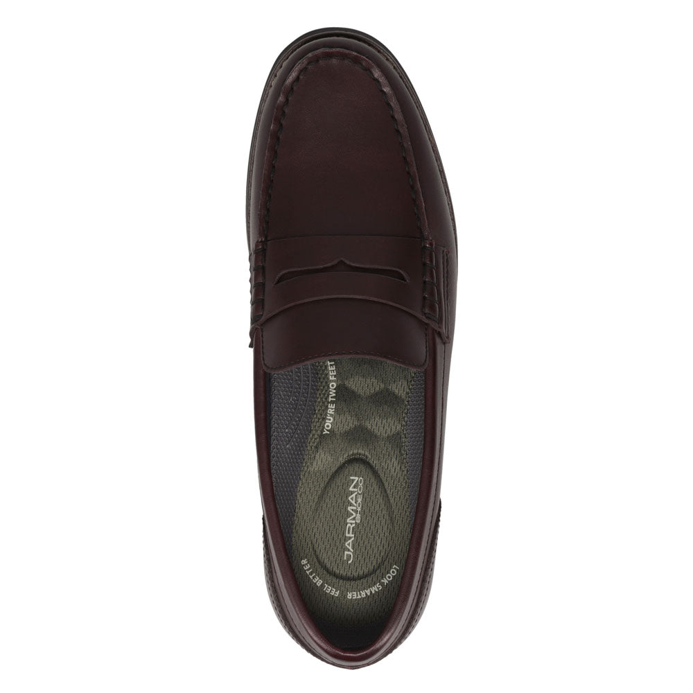 Burgundy-JARMAN Mens Percival Slip-On Dress Penny Loafer Shoe