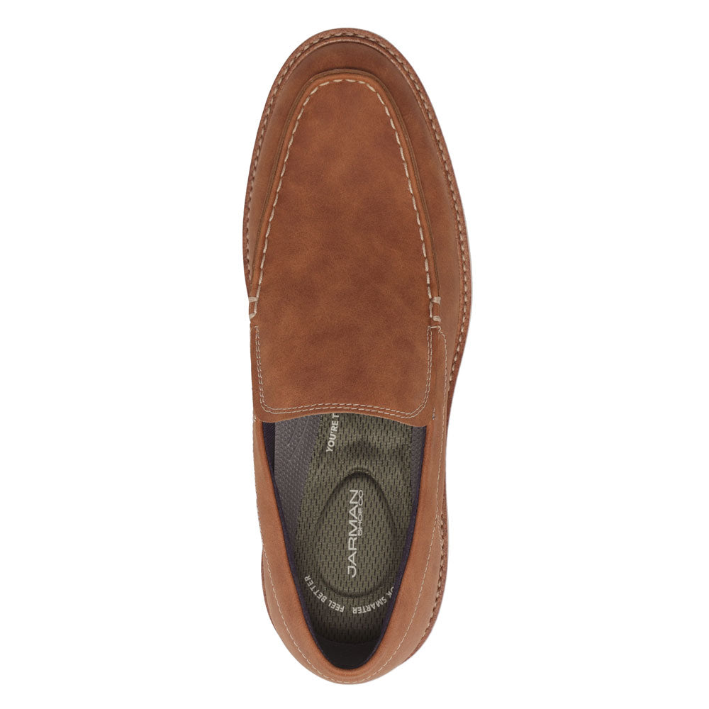 Dark Tan-JARMAN Mens Harris Casual Slip On Loafer Shoe