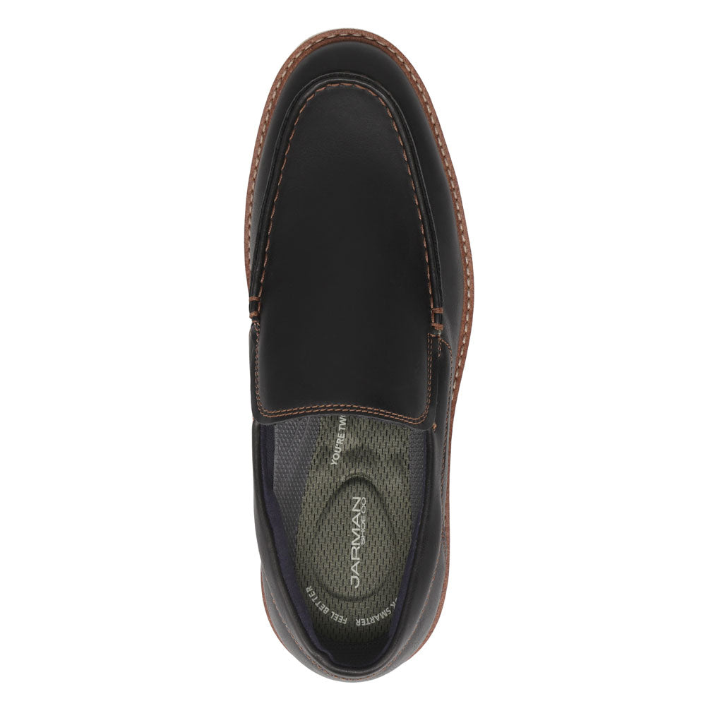 Black-JARMAN Mens Harris Casual Slip On Loafer Shoe