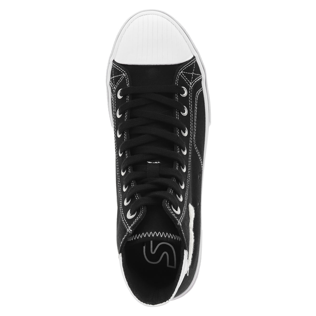 Black/White-Starter Mens Tradition 71 Hi Canvas Hightop Casual Sneaker Shoe