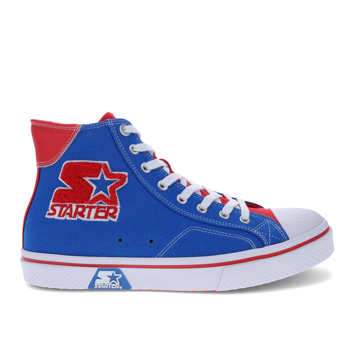 Blue/Red-Starter Mens Tradition 71 Hi Canvas Hightop Casual Sneaker Shoe