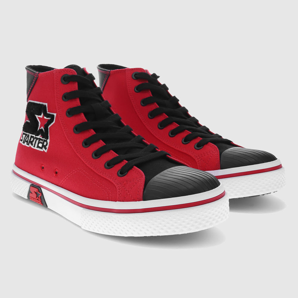 Red/Black-Starter Mens Tradition 71 Hi Canvas Hightop Casual Sneaker Shoe