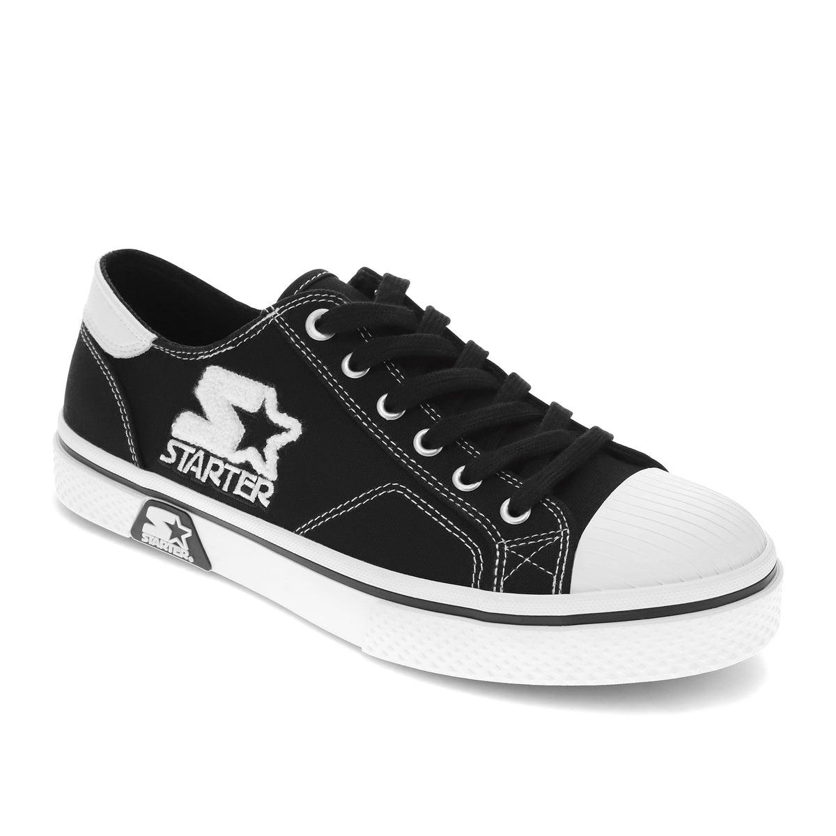 Black/White-Starter Mens Tradition 71 Low Canvas Lowtop Casual Sneaker Shoe