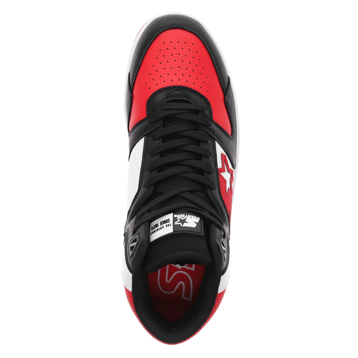 Black/White/Red-Starter Mens Breakaway 88 Mid Vegan Synthetic Leather Casual Lace Up Sneaker Shoe