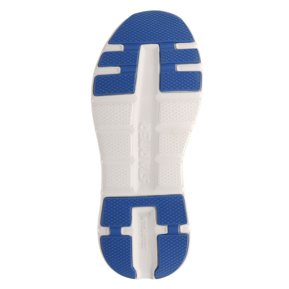 White/Navy/Blue-Starter Mens Bolt Synthetic Leather Casual Lace Up Sneaker Shoe