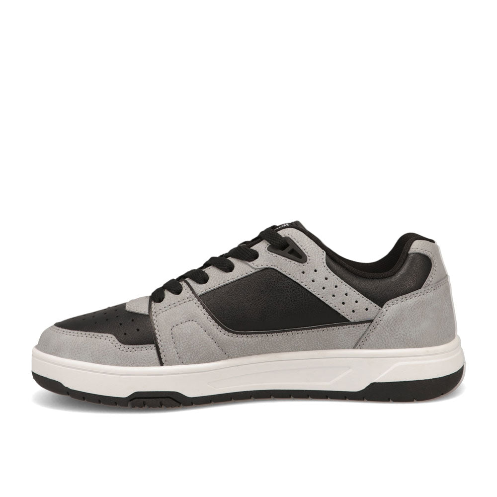 Gray/Black-Starter Mens Fast Break Low Genuine Leather Sneaker