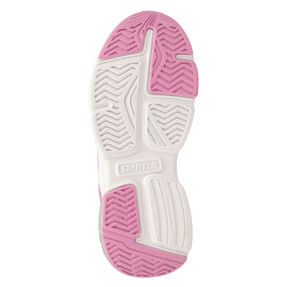 White/Pink/Silver-Starter Womens Star Light Synthetic Leather and Mesh Sneaker