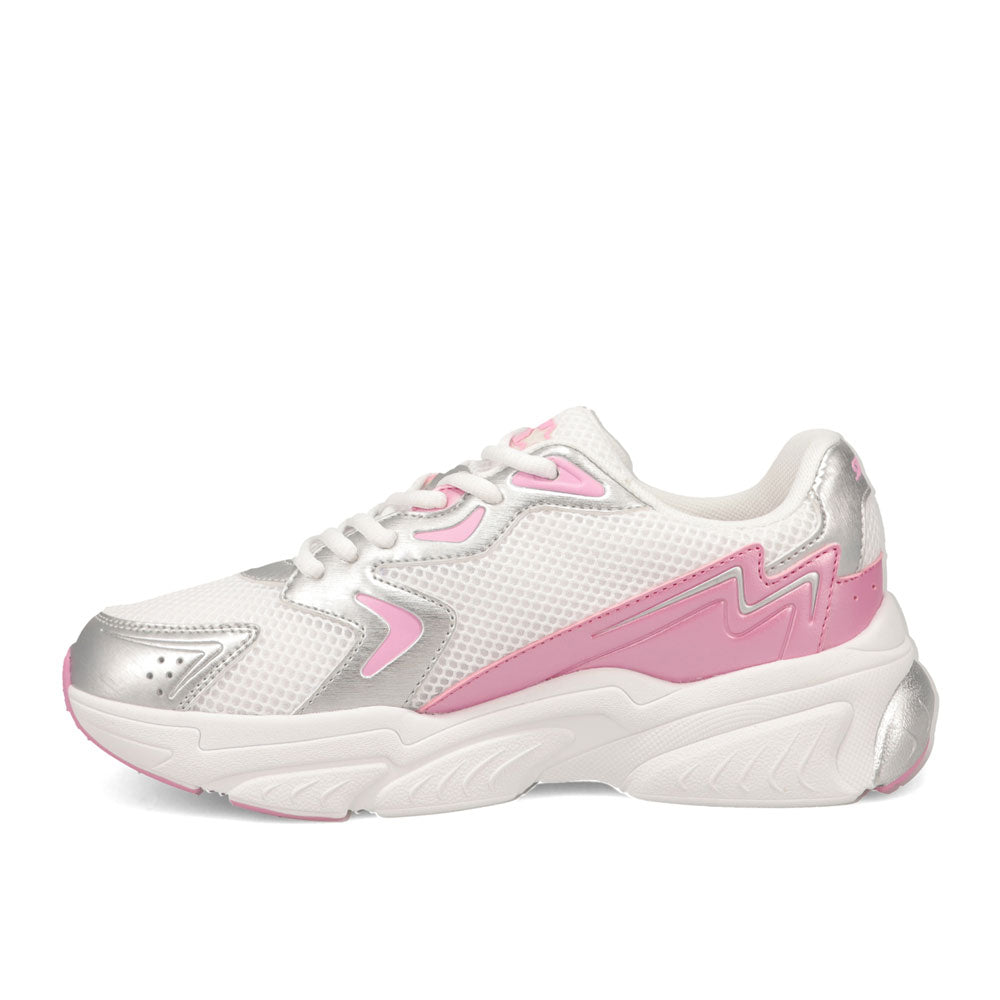 White/Pink/Silver-Starter Womens Star Light Synthetic Leather and Mesh Sneaker